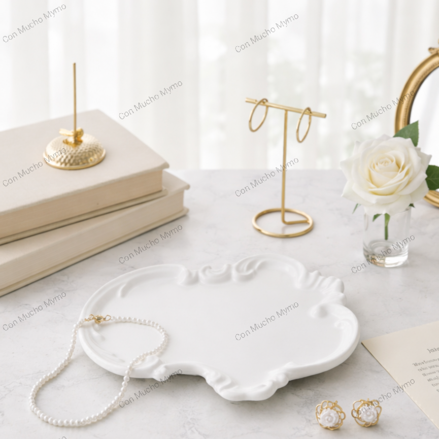 Vela decorativa en bandeja con carrusel móvil dorado