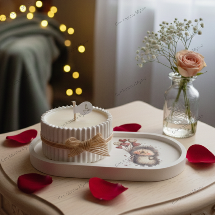 Vela aromática con mensaje oculto