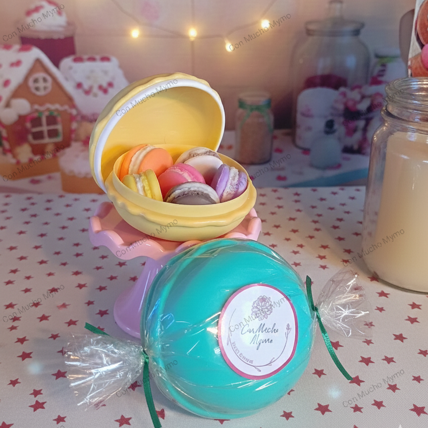 Caja macaron con 6 wax mells 