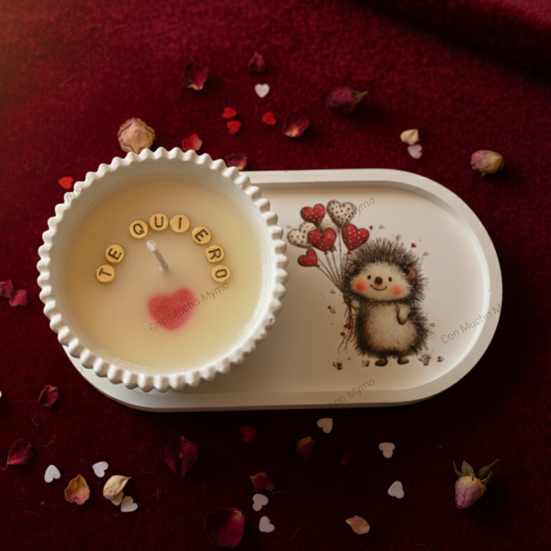 Vela aromática con mensaje oculto