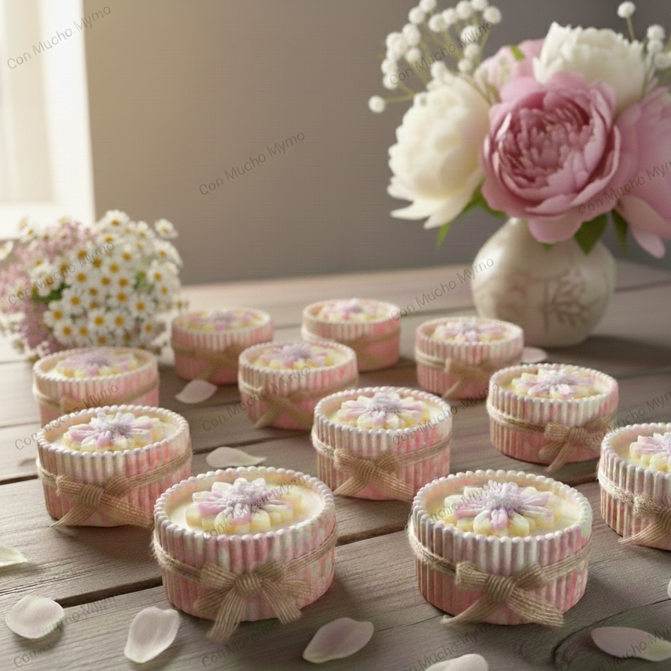 Vela en tarro con margarita