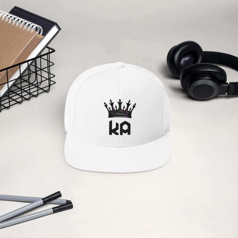 White Knowledge Apparel Crown Snapback Hat