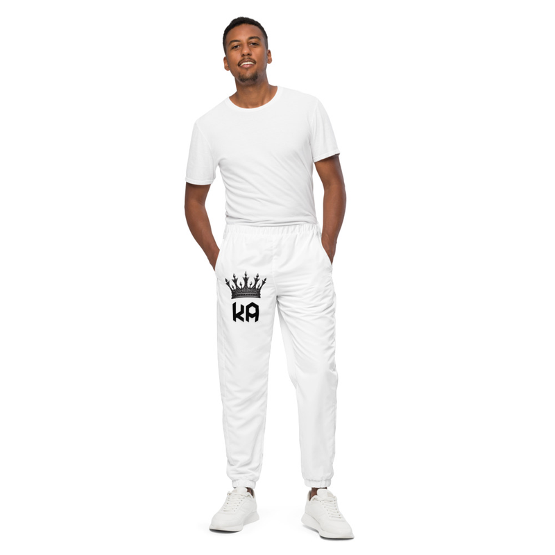 White Knowledge Apparel Crown-Logo Jogger Pants