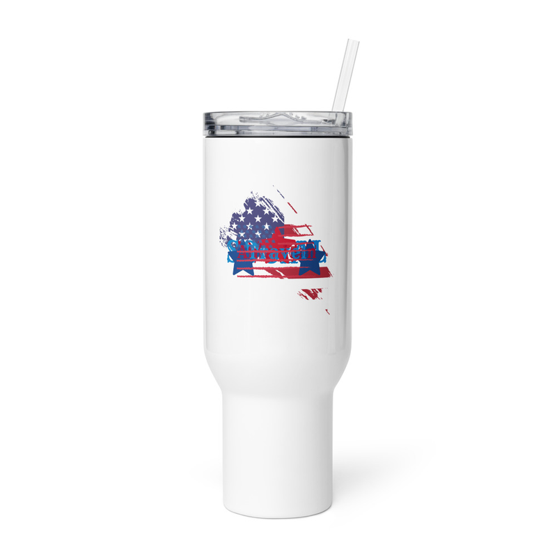 West Drip Social Travel mug with a handle