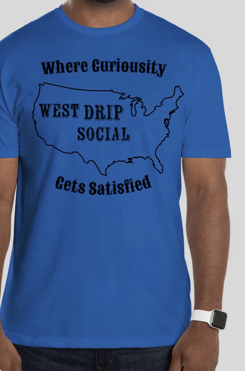 Men’s Blue Short Sleeve West Drip Social Blue T-Shirt