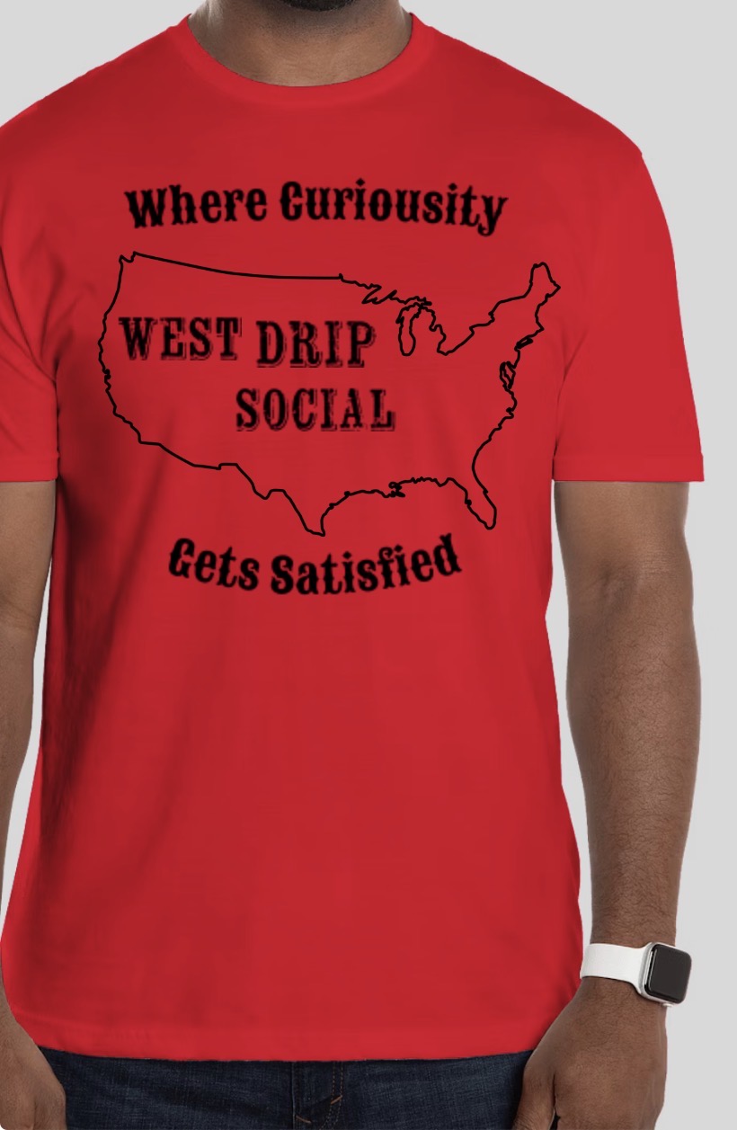 Men’s Red Short Sleeve West Drip Social Graphic T-Shirt