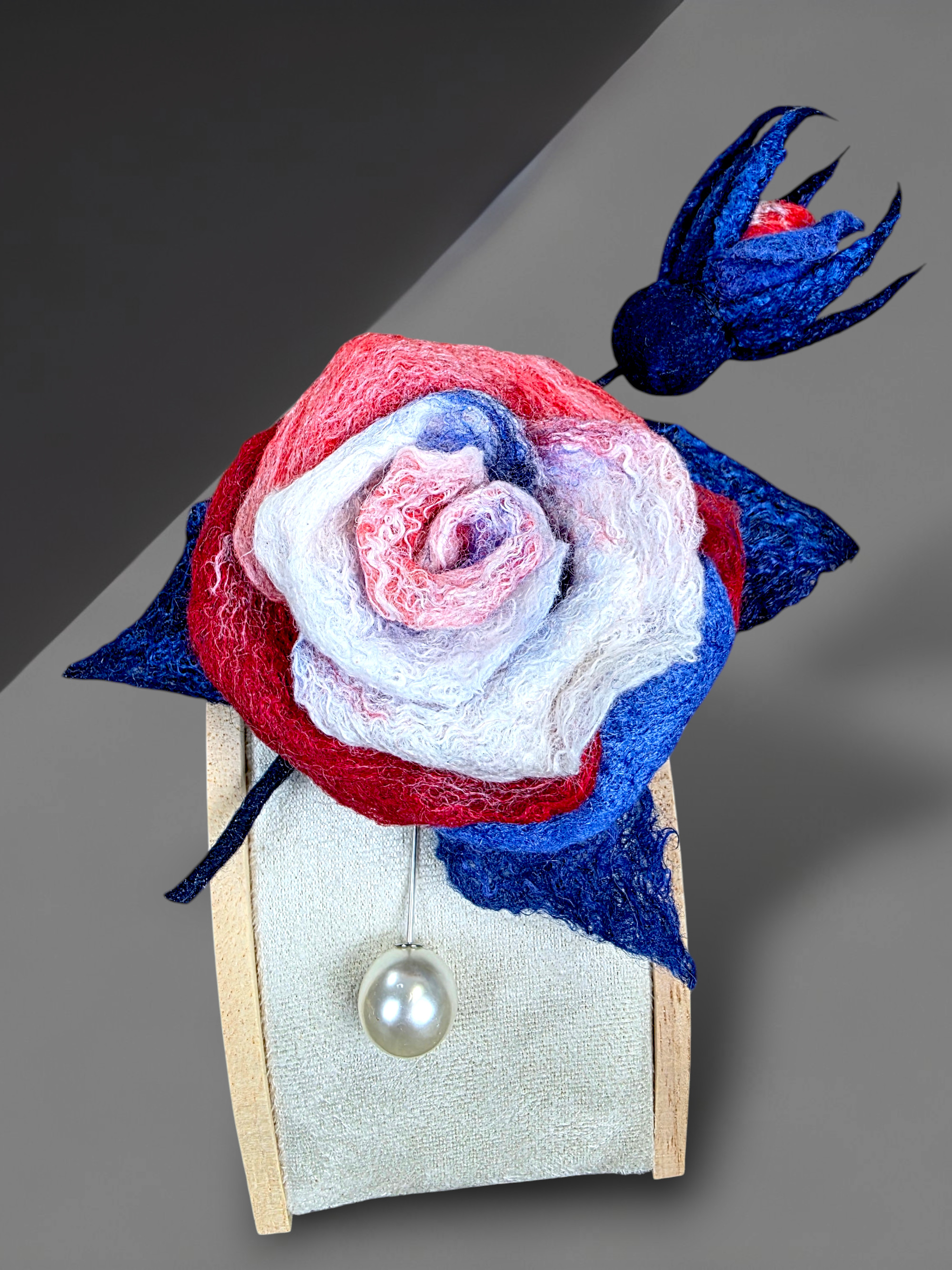 4th of July Independence Day Jewelry ROSE Lapel Pin Brooch 