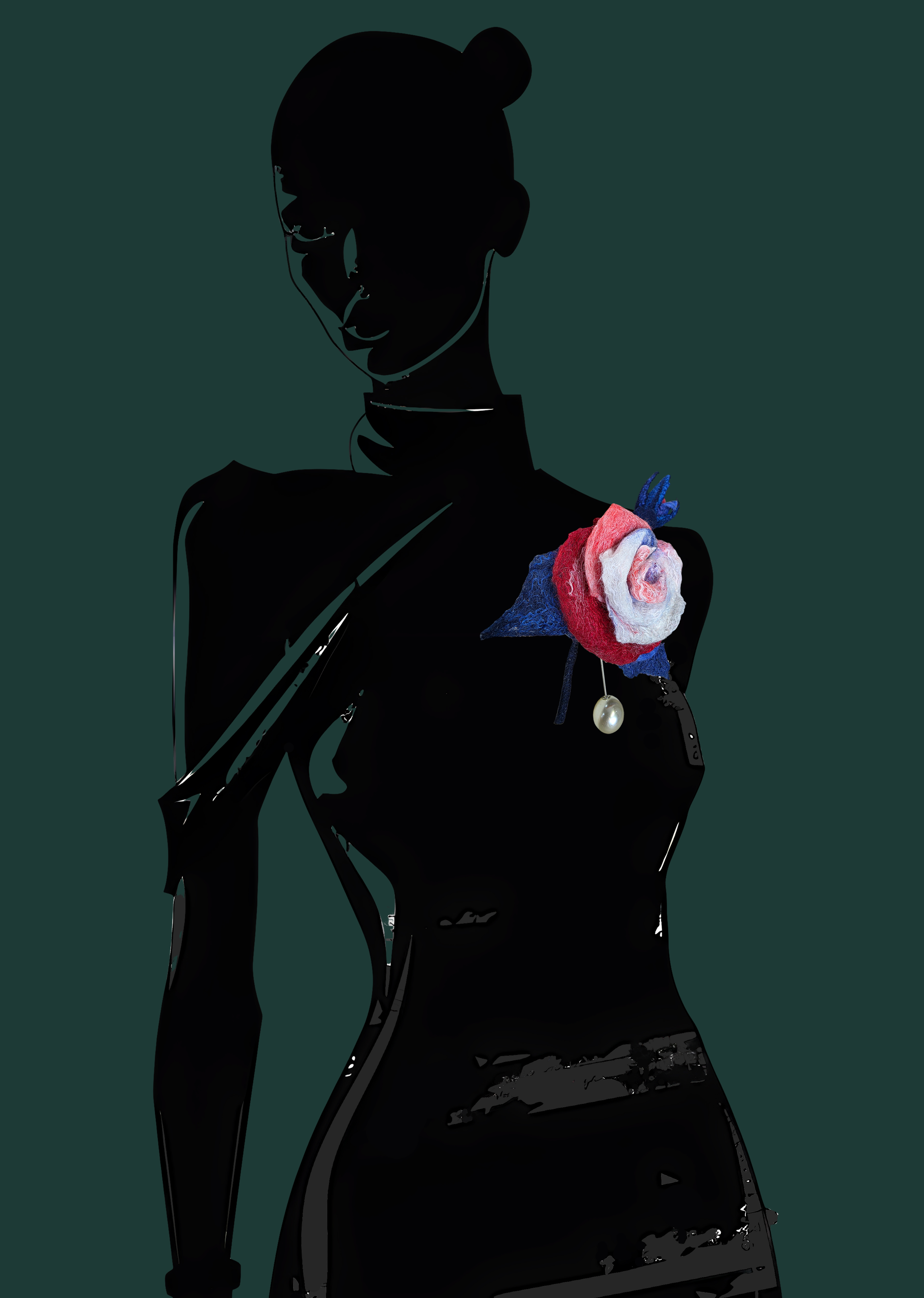 4th of July Independence Day Jewelry ROSE Lapel Pin Brooch 