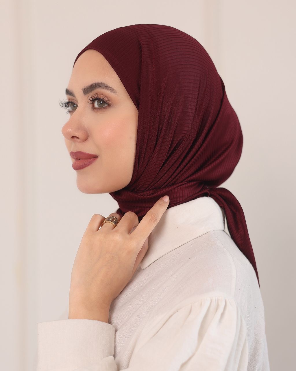 Ribbed Turkish Triangle 90*90 Hijab