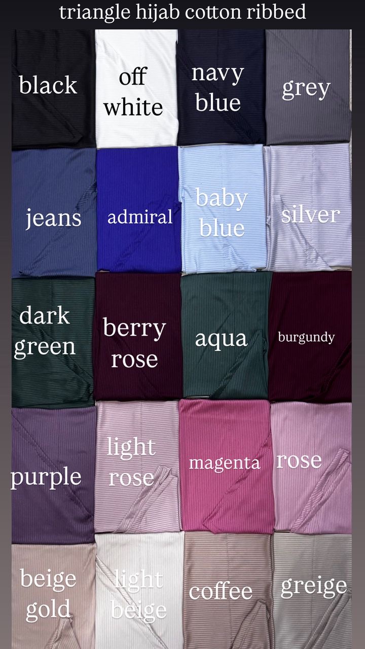 Ribbed Turkish Triangle 90*90 Hijab