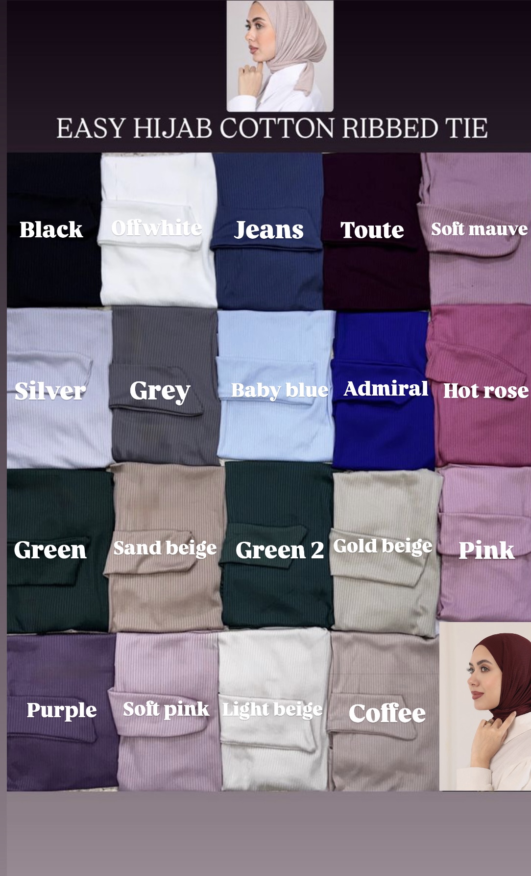 Ribbed Easy Hijabs Tie