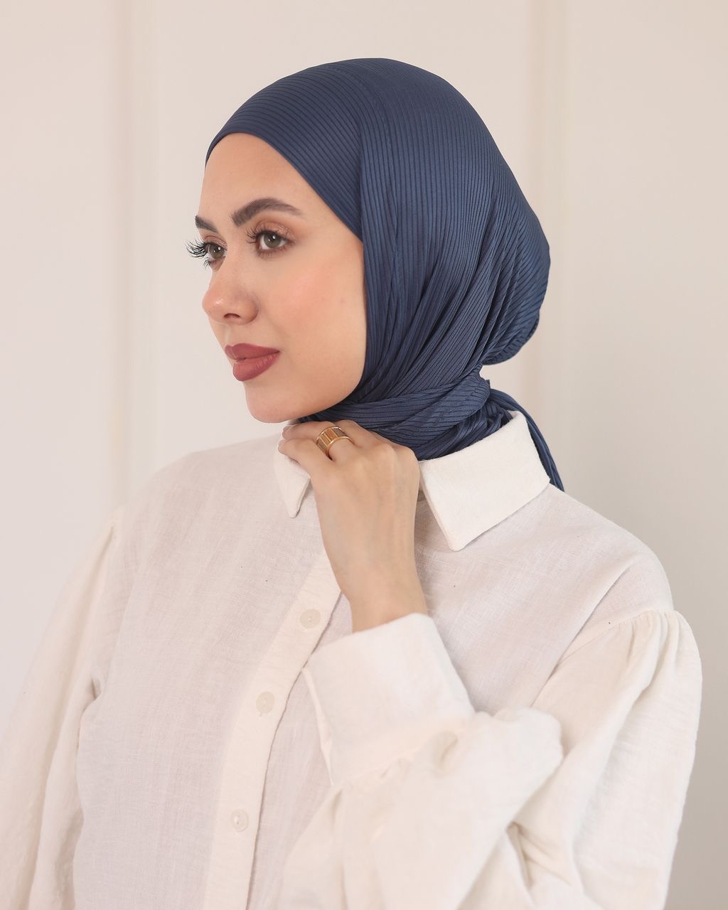 Ribbed Turkish Triangle 90*90 Hijab