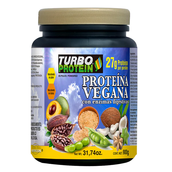 TURBOPROTEIN ® PROTEÍNA VEGANA CON ENZIMAS DIGESTIVAS Y PROBIÓTICOS