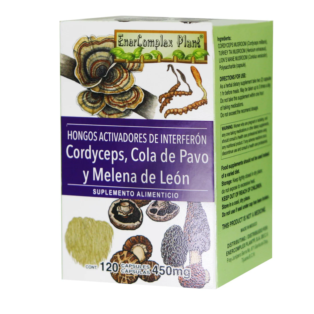 ENERCOMPLEX PLANT® CORDYCEPS, COLA DE PAVO Y MELENA DE LEÓN