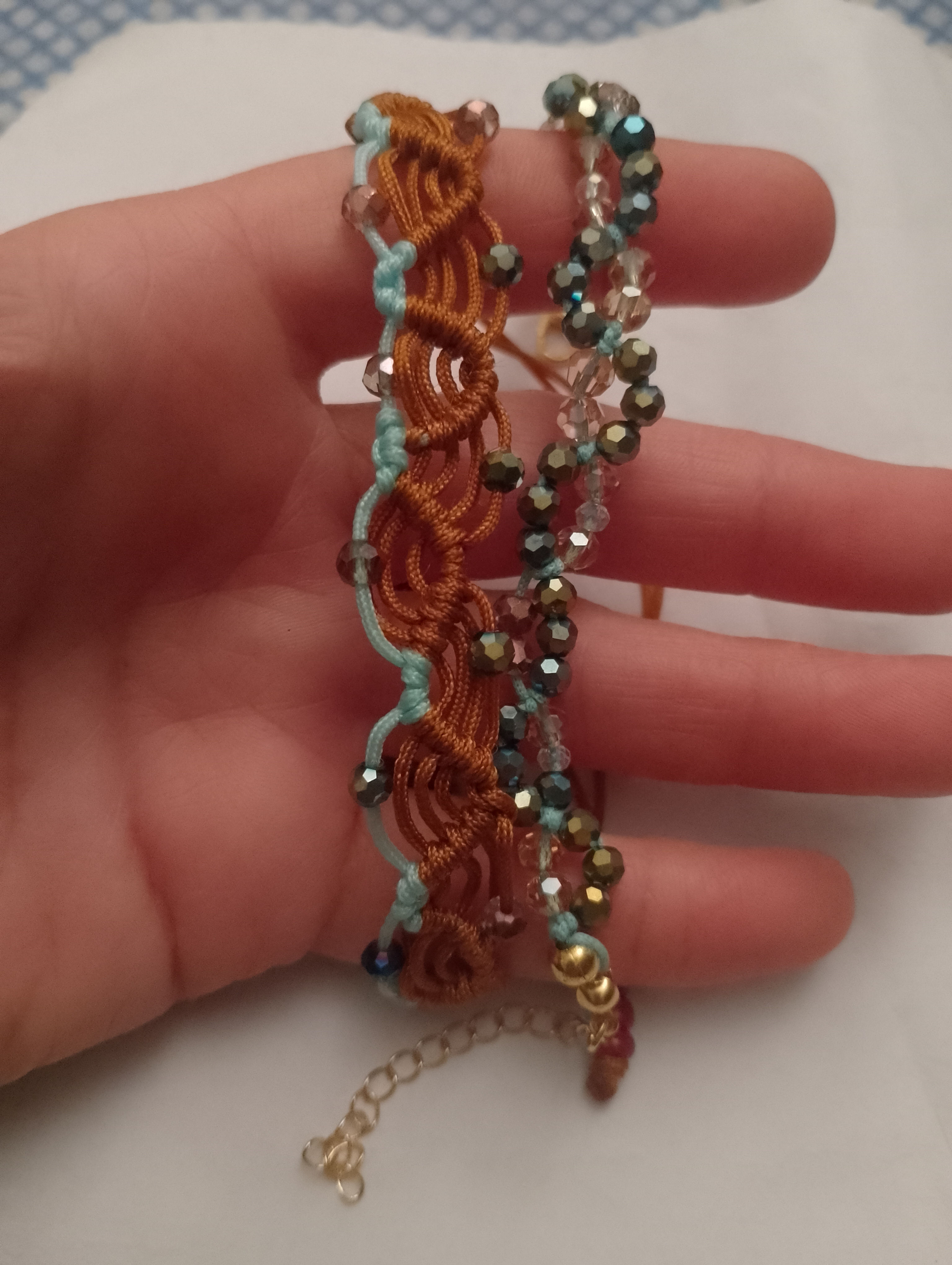 Set pulseras blue-brown Cristal