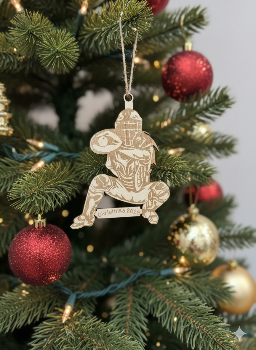 Baseball Catcher Christmas Ornament