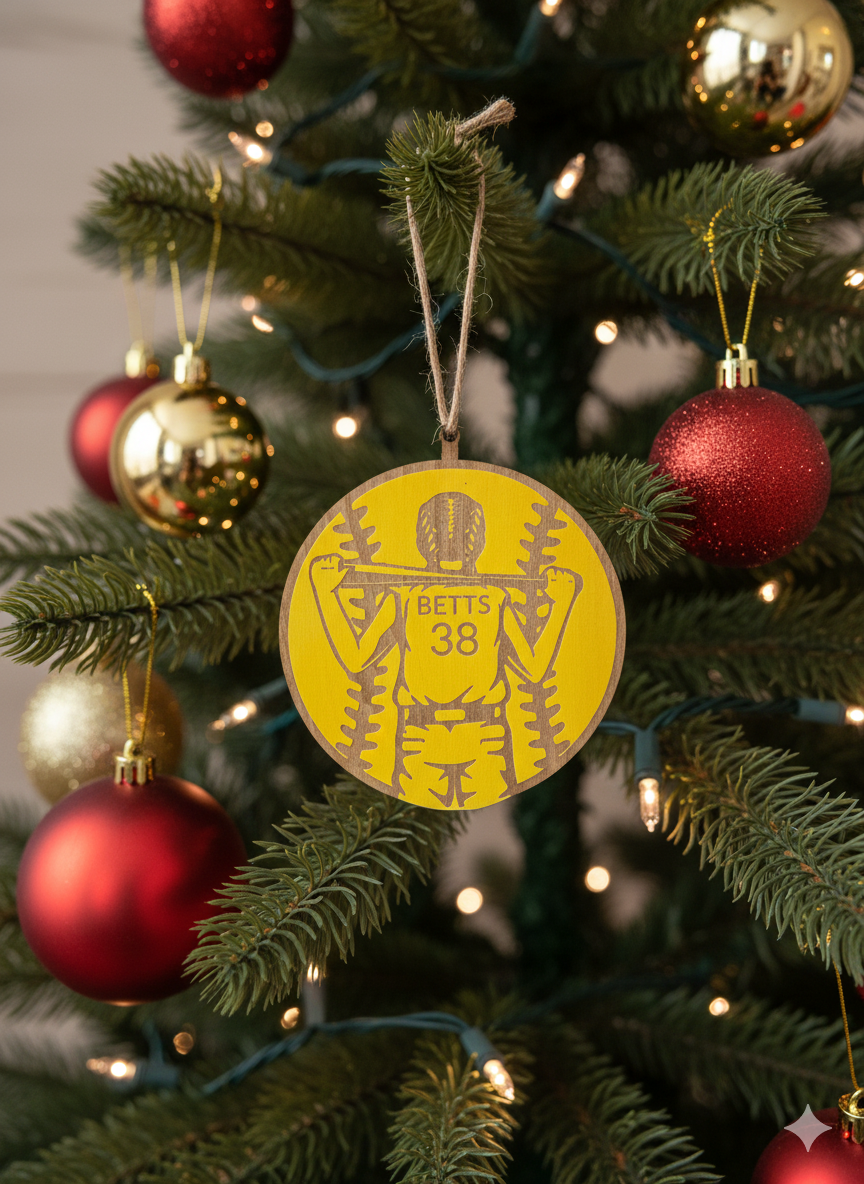 Softball Player Christmas Ornament
