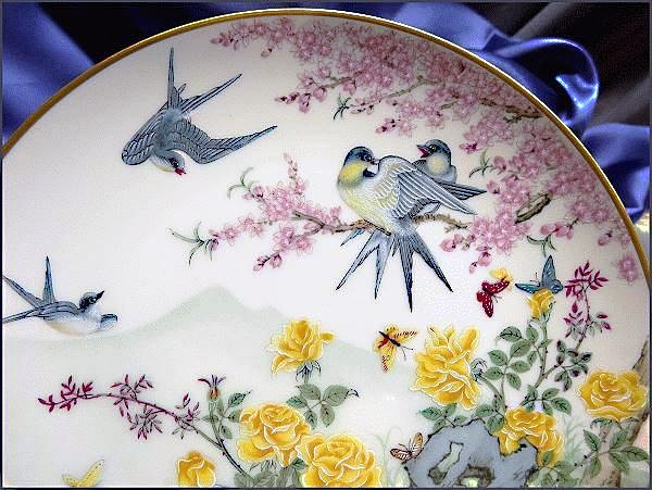 1981 Franklin Mint Butterfly and Blue Bird Spring Plate