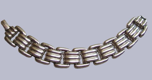 1960s Silver Tank Tracks Retro Vintage Bracelet