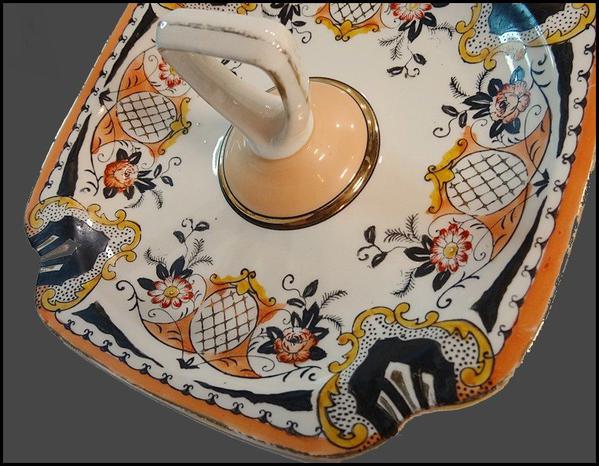 1930s Rare Art Deco Divided Porcelain Serving Tray Dish