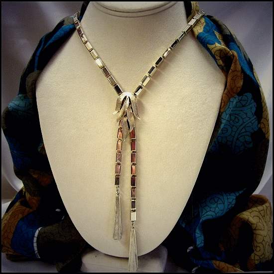 1950s Ladies Bolo Style Vintage Gold Tassel Necklace