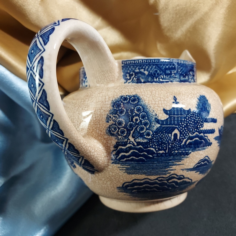 Early 1900s Blue Willow Milk Pitcher