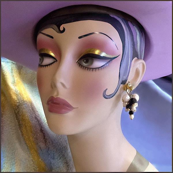 1960s Signed TRIFARI Grape Cluster Vintage Pearl Earrings