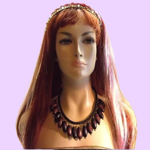 1980s Vintage Wood Bead Necklace Unique Carved Beads Costa Rica