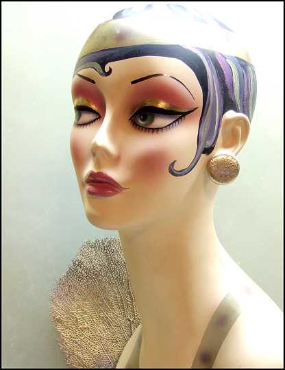 1950s Satin Gold Flower Button Vintage Clip Earrings 