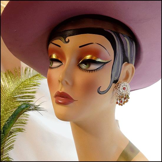 1950s Vintage Earrings Pastel Rhinestone White Filigree Flower Clips