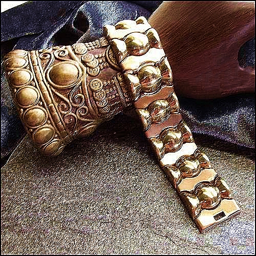 1950s Art Deco Design Brass n Copper Vintage Bracelet