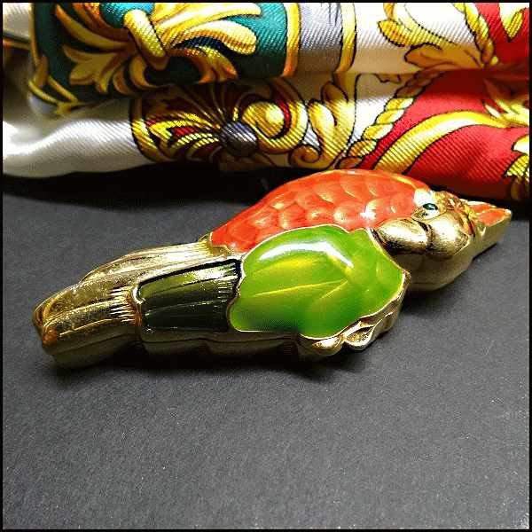 Estee Lauder Solid Perfume Compact Golden Parrot Made 1991