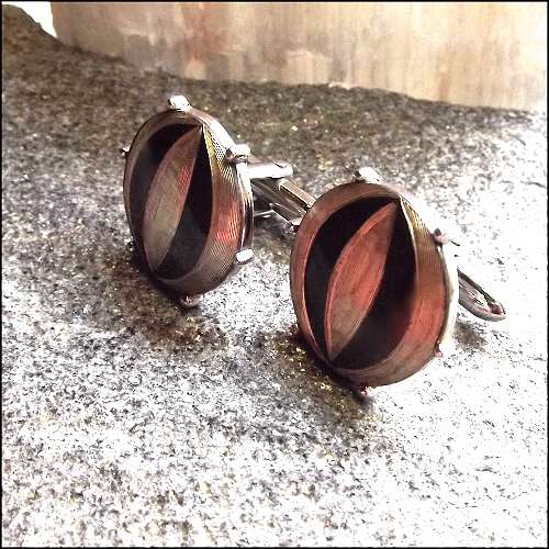 1950s Gold Silver Atomic Orbs Vintage Cufflinks Signed Swank