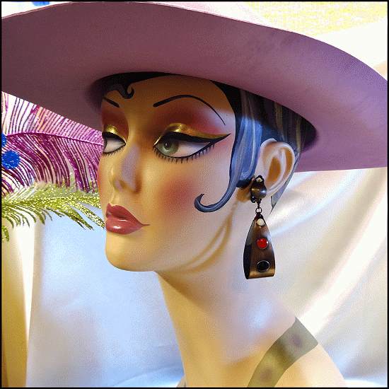 1970s Vintage Copper Earrings Retro Modern Hoops