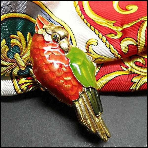 Estee Lauder Solid Perfume Compact Golden Parrot Made 1991