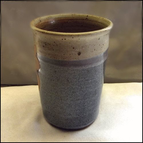 Signed Doug Smith North Carolina Pottery Vase Blue Glaze Stoneware