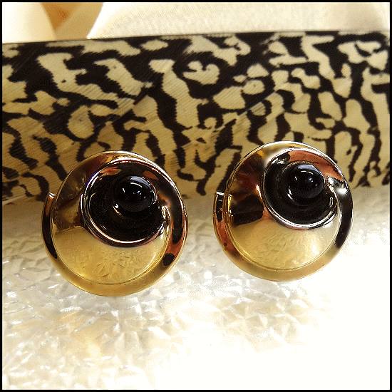 1950s Signed Foster Atomic Gold Orbs Vintage Cufflinks