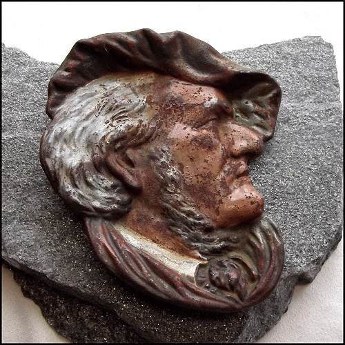 1880s Bradley and Hubbard Cast Iron Richard Wagner Calling Card Tray