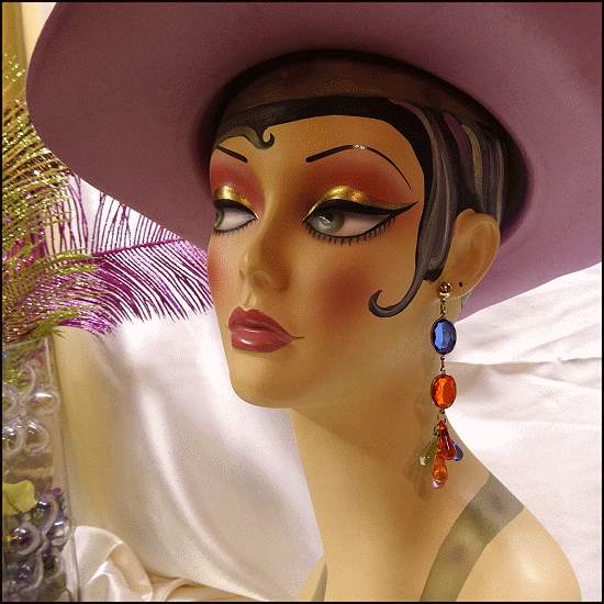 1970s Wild Vintage Rainbow Lucite Dangle Pierced Earrings