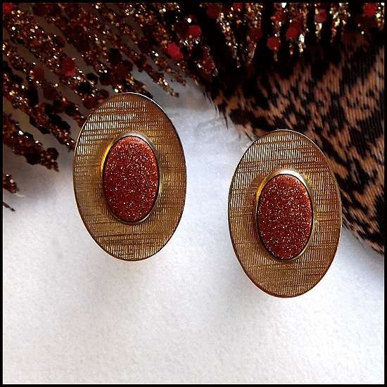 1940s Signed Anson Goldstone Gem Vintage Cufflinks