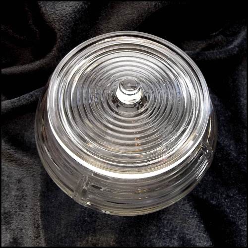 Rare 1920s Art Deco Ribbed Glass Vanity Powder Box 
