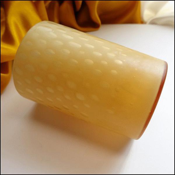 Early 20th Century Antique Demitasse Satin Honey Bubble Glass Tumbler Cup