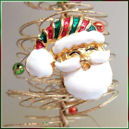 1960s Vintage Christmas Pin Holiday Santa Claus