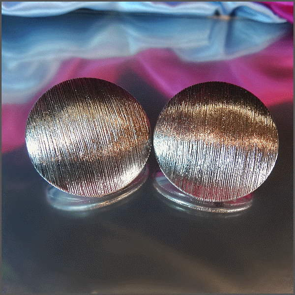 1950s Signed CORO Big Etched Silver Buttons Vintage Clip Earrings