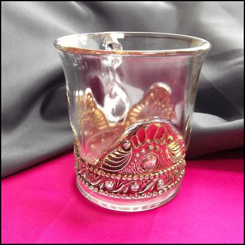 Antique Glass Souvenir Mug Toledo OH Victorian Gold Collectible Cup
