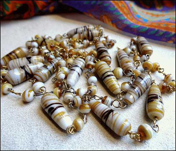 1950s Rare Murano Canes Italian Glass Long Vintage Necklace