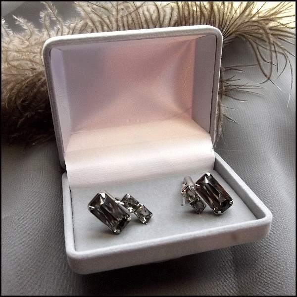 1970s Smokey Topaz Crystals Vintage Cufflinks Signed Swank