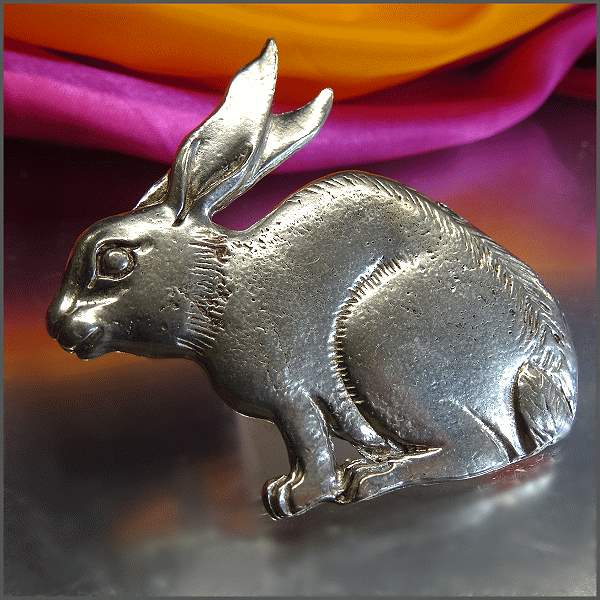 Signed House of Morgan Pewter Bunny Rabbit Pin Made in North Carolina