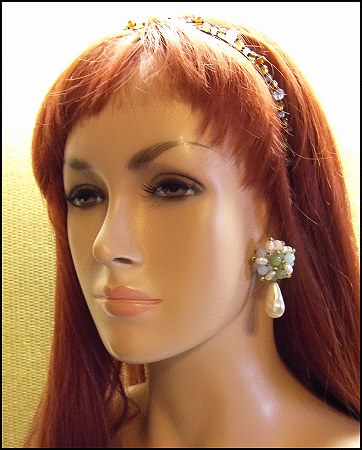 1960s Vintage Clip Earrings Freshwater Pearls w Rice Pearls 