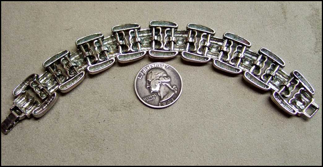 1960s Silver Tank Tracks Retro Vintage Bracelet